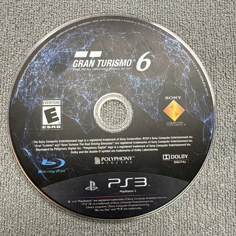 Gran Turismo 6 PS3 (Sony PlayStation 3) - Game Disc Only